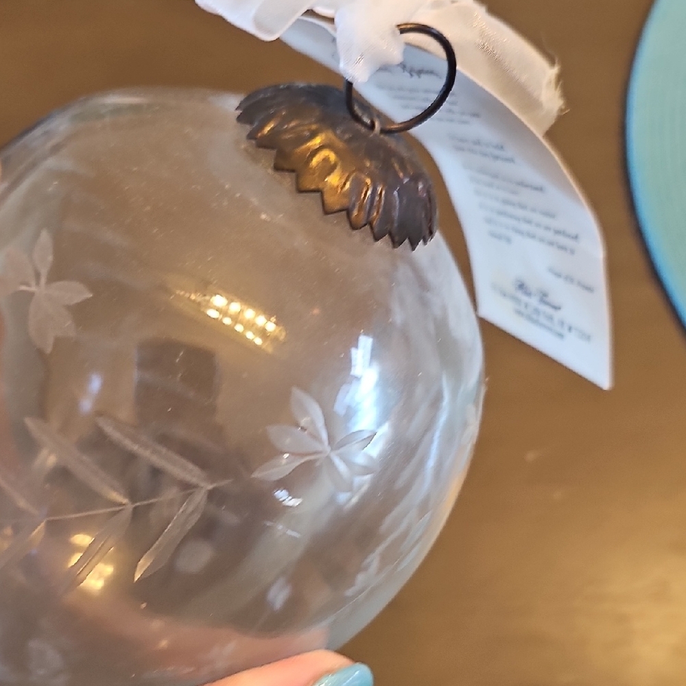 Wedding Blessing Ball Elegant Glass Holiday Ornament